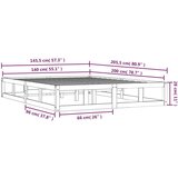  Posteljni okvir bel 140x200 cm trden les, (20792005) | Shoptok.si