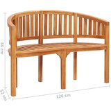 vidaXL Klop v obliki banane 120 cm trdna tikovina | Shoptok.si