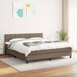  Box spring postelja z vzmetnico taupe 180x200 cm blago, (20893860) Cene