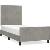The Living Store Posteljni okvir z vzglavjem svetlo siv 100x200 cm žamet - Posteljni Okvir Z Vzglavjem, (21491725) | Shoptok.si