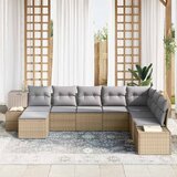  Sjedeća garnitura za vrt 8 kom. Bež i svijetlo siva poliratan 319 x 209 x 85 cm | shoptok.hr