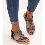 Gemre Black sandals adorned with rhinestones Detila | shoptok.hr