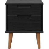  Noćni ormar s ladicama Crna 40 x 35 x 48 cm Masivna borovina | Eponuda.com