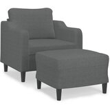 vidaXL fotelj s stolčkom za noge temno siv 60 cm blago, (20909852) | Shoptok.si