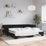 vidaXL Izvlečna dnevna postelja črna 100x200 cm žamet Cene