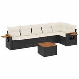  The Living Store Vrtna sedežna garnitura 7-delna z blazinami črn poli ratan - Vrtna Sedežna Garniture, (21452624) | Shoptok.si
