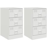 Maison Chic Dvo delni komplet Nočne omarice - Nočne mize bela 34,5x39x62 cm jeklo, (21688811) Cene