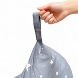 Ginger Home Детски Пуф Лежанка Little Stars, 100% Памук, Сив Барбарон със Звезди, 127x81x76 см | shoptok.hr