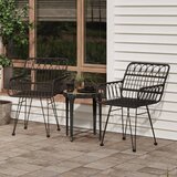  Vrtne stolice 2 kom s naslonom za ruke crne 56x64x80cm PE ratan | shoptok.hr
