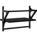 vidaXL Zidne police s prečkama 2 kom crne 40x25x30 cm | shoptok.hr