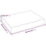  Zidna polica svjetlosmeđa 40x30x(2-6) cm obrađena hrastovina | shoptok.hr