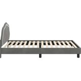  Krevet za djecu s uzglavljem Tamnosiva 90 x 190 cm Baršun | shoptok.hr