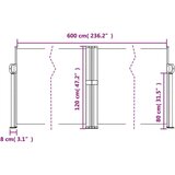  Zložljiva stranska tenda terakota 120x600 cm | Shoptok.si