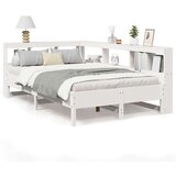  Knjižna postelja brez vzmetnice bela 120x190 cm trdna borovina | Shoptok.si