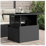 vidaXL Vrtni stol sa staklenom pločom crni 100x55x73 cm od poliratana | shoptok.hr