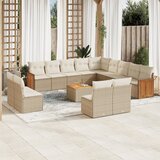vidaXL 14-dijelni set vrtnih sofa s jastucima poliratan Bež | shoptok.hr