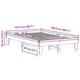 vidaXL Posteljni okvir brez vzmetnice voščeno rjav 120x200 cm borovina | Shoptok.si