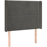  Uzglavlje s ušima tamnosivo 103x16x118/128 cm baršunasto | shoptok.hr