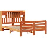 vidaXL Krevet s regalom za knjige bez madraca 160x200 cm od borovine | shoptok.hr