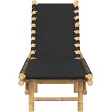  Ležaljka za sunčanje s crnim tkanim trakama 55x200x30 cm bambus | Eponuda.com