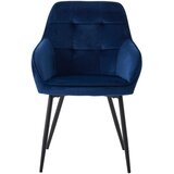 Unique Furniture Tamno plave baršunaste blagovaonske stolice u setu s naslonima za ruke 2 kom Nolan Square – | shoptok.hr