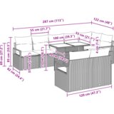 vidaXL 9-delni vrtni sofa set z blazinami črn poli ratan | Shoptok.si