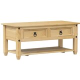Maison Chic Klubska mizica - kavna mizica - Nizka mizica s predali Corona 100x48x45 cm trdna borovina, (21753377) Cene