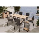 Ambia Garden STOL akacija aluminij črna, barva tikovine | Shoptok.si