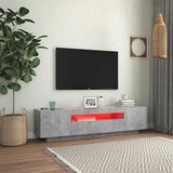 TV ormarić s LED svjetlima siva boja betona 160 x 35 x 40 cm | Eponuda.com