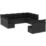  The Living Store Vrtna sedežna garnitura 11-delna z blazinami črn poli ratan - Vrtna Sedežna Garniture, (21452342) | Shoptok.si
