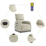  Električni masažni naslonjač od umjetne kože krem | shoptok.hr