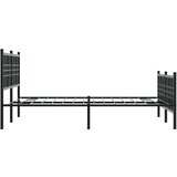 vidaXL Metalni okvir kreveta uzglavlje i podnožje crni 137x190 cm | shoptok.hr