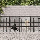  Zunanji pasji boks jeklo 11,26 m² - - črna - 73.75 - 582 x 193.5 x 100 cm - | Shoptok.si