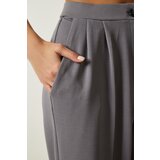  Women's Gray Pleated Palazzo Trousers | Shoptok.si