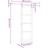 vidaXL klizna vrata s setom komponenti Bijela 78x232 cm Čvrsto drvo bor | shoptok.hr