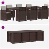 Vrtni set za objed 9 kom. Smeđa i svjetlosiva PP | shoptok.hr