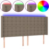  LED uzglavlje smeđesivo 203 x 16 x 118/128 cm od tkanine | shoptok.hr