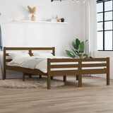The Living Store Posteljni okvir medeno rjav iz trdnega lesa 140x200 cm - Posteljni Okvir, (21526340) Cene