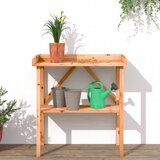  Stol za biljke s policom smeđi 78x38x82,5 cm masivna jelovina | shoptok.hr