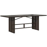  Vrtni stol sa staklenom pločom smeđi 190x80x75 cm od poliratana | shoptok.hr