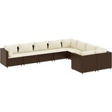  9-dijelni set vrtnih sofa s jastucima poliratan smeđi | shoptok.hr