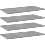 vidaXL Dodatne police za omaro 4 kosi betonsko sive 60x30x1,5 cm