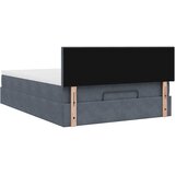  Otomanski krevet s madracem&LED tamnosivi 140x200 cm baršunasti | shoptok.hr