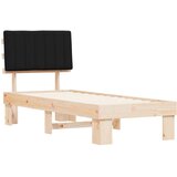  Posteljni okvir z oblazinjenim vzglavjem Črna 75 x 190 cm, (5000101671) | Shoptok.si