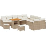  13-dijelni set vrtne sofe s jastučićima Bež poliratan Akacija 2-sjedalna sofa za vrt sa spremnikom i jastučićima Bež poliratan | shoptok.hr