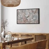  Slika - Marble flowers – natural stone structure in pastel colours 120x80 U crnom drvenom okviru | shoptok.hr