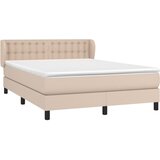  s oprugama i madrac cappuccino 140x190cm od umjetne kože | shoptok.hr