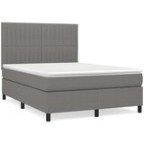  Box spring postelja z vzmetnico temno siva 140x200 cm blago, (20898593) | Shoptok.si