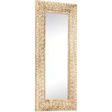vidaXL ročno izrezljano ogledalo 110x50x2,6 cm trden mangov les | Shoptok.si