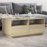 vidaXL Klubska mizica z LED lučkami sonoma hrast 90x49x40 cm Cene